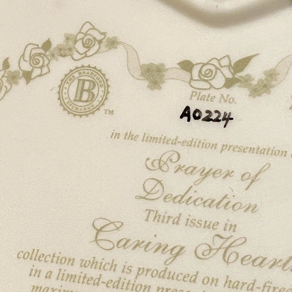 Bradex Nurses Pray of Dedication Porcelain Heart Shaped Plaque Wall Hanging - Picture 6 of 10